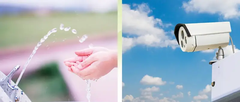 Water supply and security camera