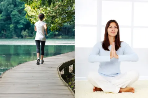 Walking path and yoga